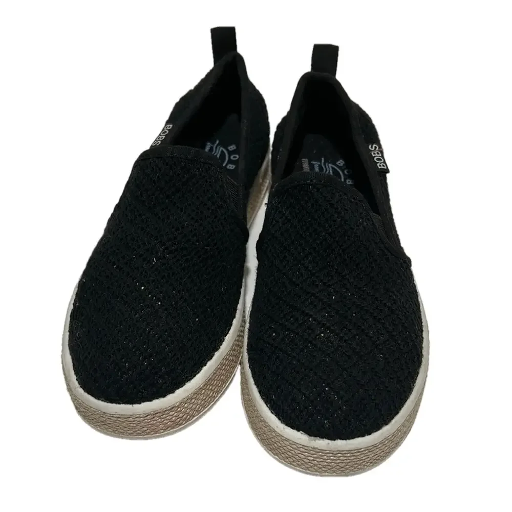 BOBS by sketchers Black Slip-On Flexpadrille luxe summer sky size 6 GUCoff white